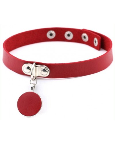 Ras de cou Round Moon Rouge sur la Boutique du Hard