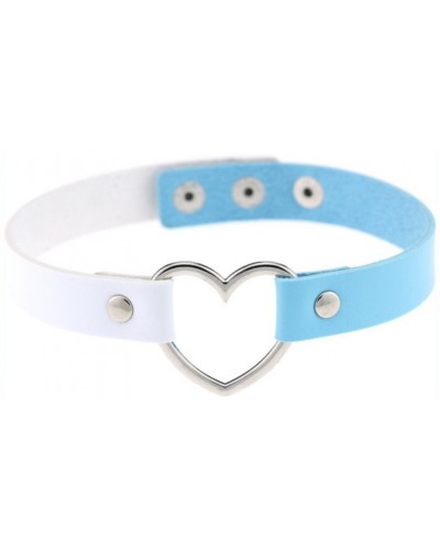 Ras de cou Heart Duo Blanc-Bleu sur la Boutique du Hard