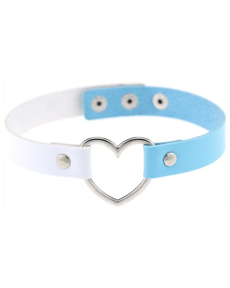 Ras de cou Heart Duo Blanc-Bleu sur la Boutique du Hard