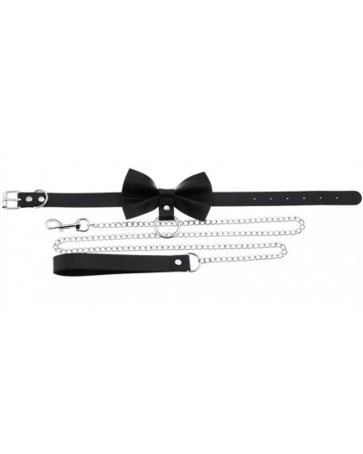 Collier Laisse Bowy Slave Noir sur la Boutique du Hard