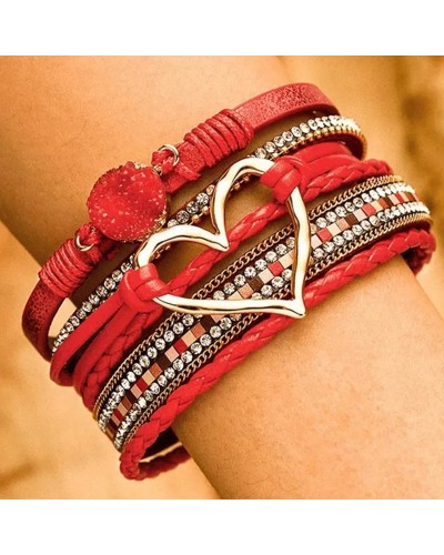 Bracelet Heart Shape Rouge sur la Boutique du Hard