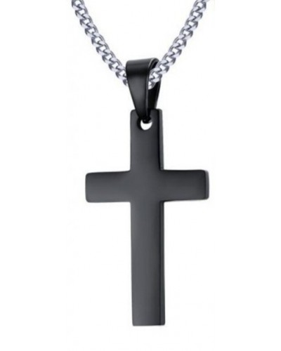 Pendentif Croix CROSS avec Chaîne Noir sur la Boutique du Hard