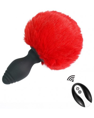 Plug vibrant avec Pompon Tailyvibe 6.5 x 3.1cm Rouge sur la Boutique du Hard