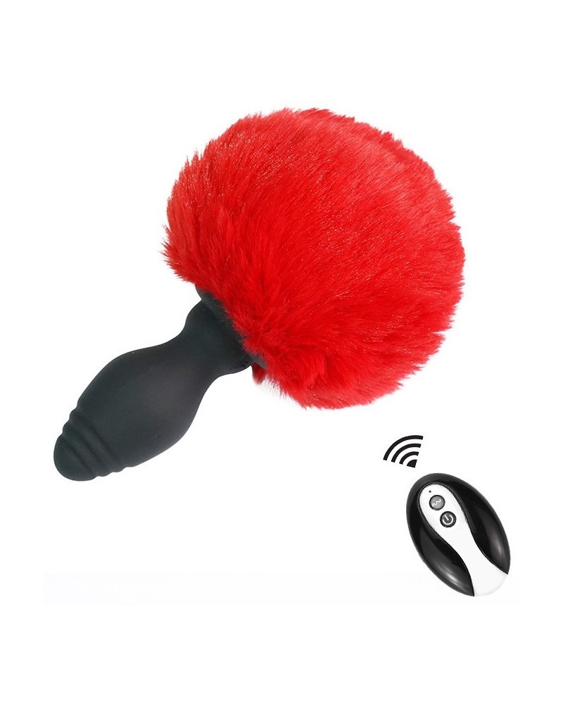 Plug vibrant avec Pompon Tailyvibe 6.5 x 3.1cm Rouge sur la Boutique du Hard