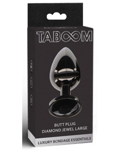 Plug Bijou Anal Diamond Jewel L 8 x 4cm Noir sur la Boutique du Hard