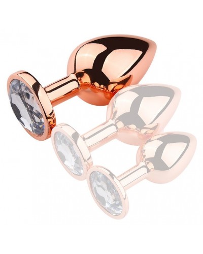 Plug Bijou anal PinkyGold L 8.5 x 4cm Bijou transparent sur la Boutique du Hard