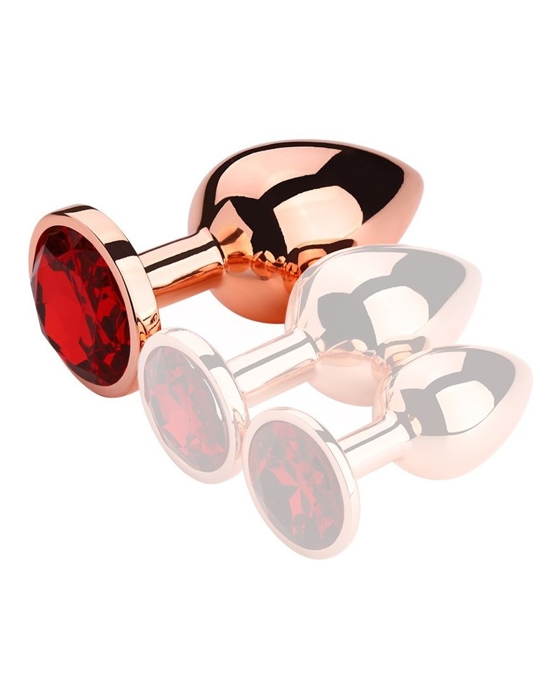 Plug Bijou anal RedGold L 8.5 x 4cm Bijou Rouge sur la Boutique du Hard