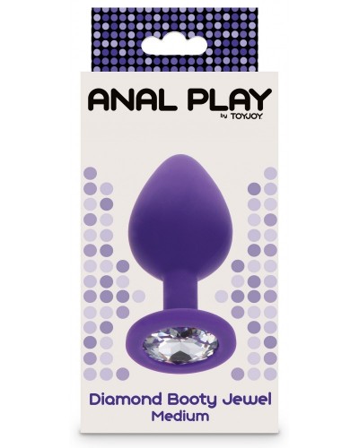 Plug Bijou Diamond Booty M 7 x 3.5cm Violet sur la Boutique du Hard