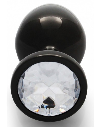 Bijou anal Round Gem M 7 x 3.3 cm Noir-transparent sur la Boutique du Hard