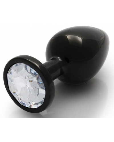 Bijou anal Round Gem M 7 x 3.3 cm Noir-transparent sur la Boutique du Hard