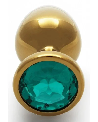 Bijou anal Round Gem M 7 x 3.3cm Doré-Vert sur la Boutique du Hard