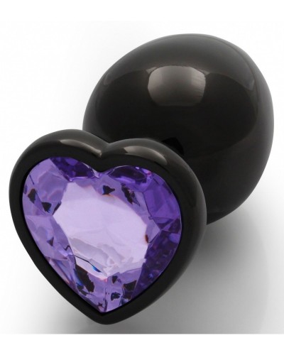 Bijou anal Heart Gem L 8 x 4cm Noir-Violet sur la Boutique du Hard