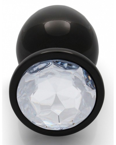 Bijou anal Round Gem L 8 x 4cm Noir-Transparent sur la Boutique du Hard