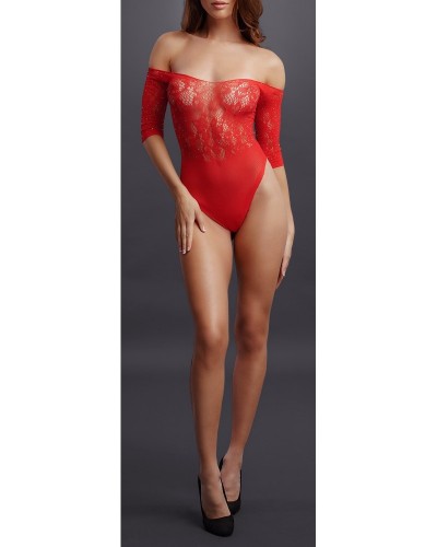 Body ouvert Rhinestone - Rouge sur la Boutique du Hard