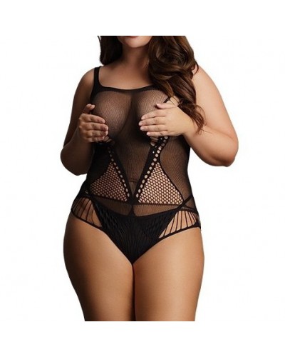 Body Grande Taille CONTRAST NET Noir sur la Boutique du Hard