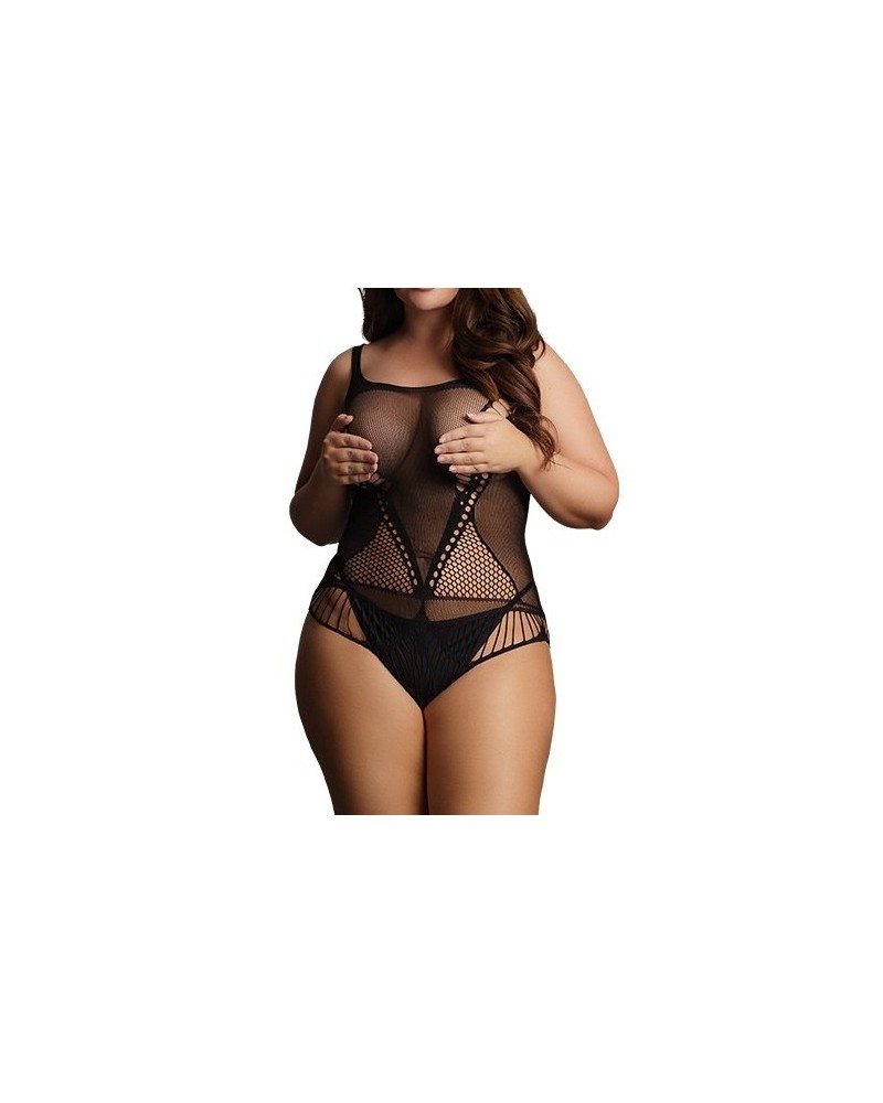 Body Grande Taille CONTRAST NET Noir sur la Boutique du Hard