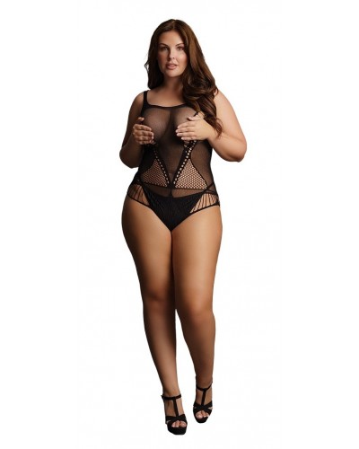 Body Grande Taille CONTRAST NET Noir sur la Boutique du Hard