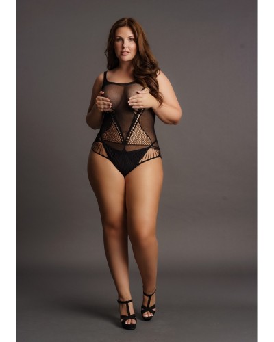 Body Grande Taille CONTRAST NET Noir sur la Boutique du Hard