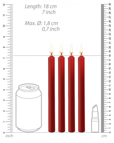 Lot de 4 Bougies Teasing Wax Rouge sur la Boutique du Hard