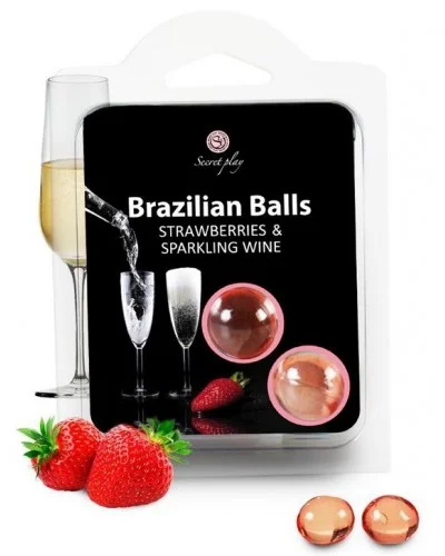 Boules de massage BRAZILIAN BALLS Vin de fraise pétillant sur la Boutique du Hard