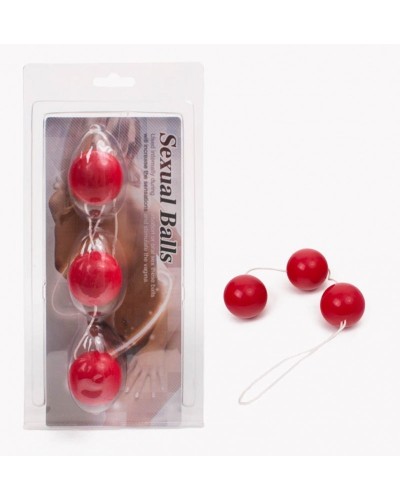 Triple Boules de Geisha Rouge 3.5 cm sur la Boutique du Hard