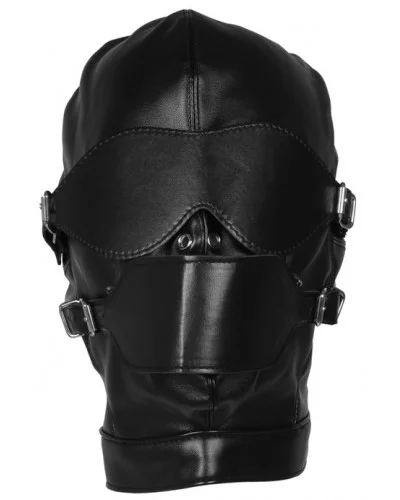 Cagoule avec Masque et Bâillon Blind Mask Gag Noire sur la Boutique du Hard