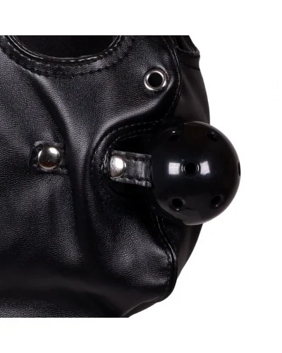 Cagoule avec Masque et Bâillon Blind Mask Gag Noire sur la Boutique du Hard