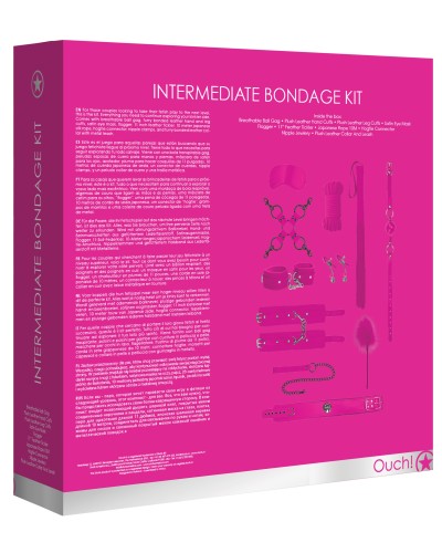 Kit Bondage IntermEdiaire 10 Pieces Rose pas cher