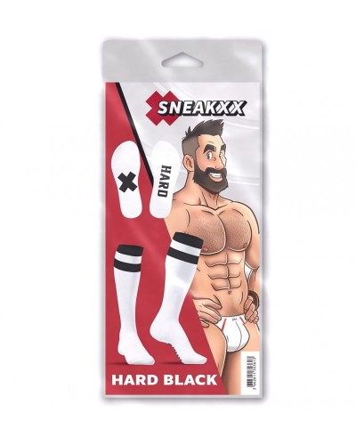 Chaussettes hautes Hard SneakXX Blanc-Noir sur la Boutique du Hard