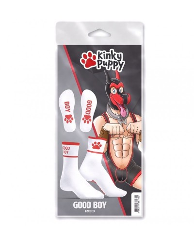 Chaussettes Good Boy Blanc-Rouge sur la Boutique du Hard