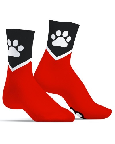 Chaussettes Paw Kinky Puppy Rouges sur la Boutique du Hard