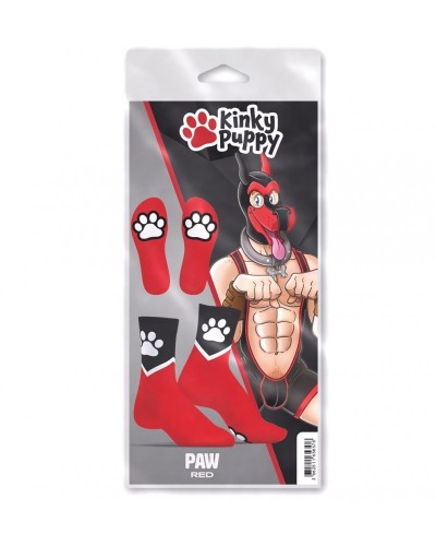 Chaussettes Paw Kinky Puppy Rouges sur la Boutique du Hard