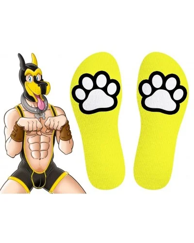 Chaussettes Paw Kinky Puppy Jaunes sur la Boutique du Hard