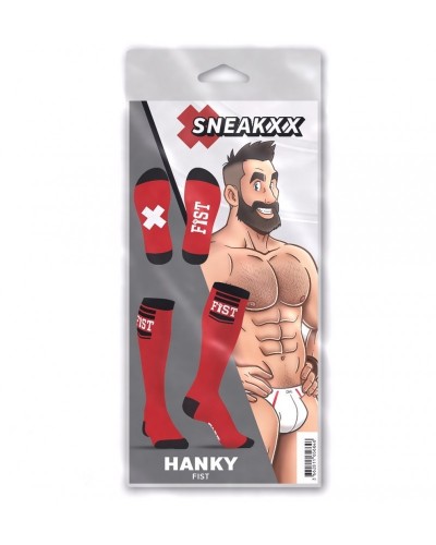 Chaussettes Hautes HANKY FIST SneakXX Rouge sur la Boutique du Hard