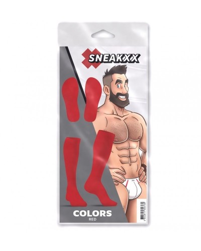 Chaussettes Hautes COLORS SneakXX Rouges sur la Boutique du Hard