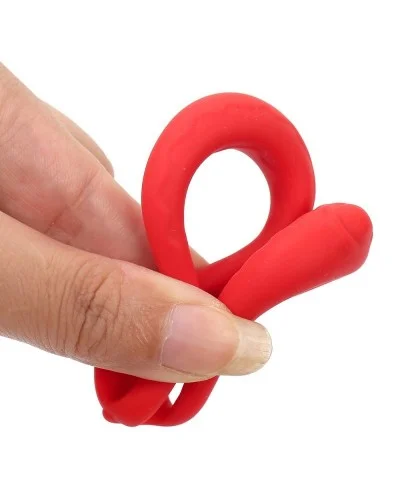 Double Cockring Silicone Soft Duo 40mm Rouge sur la Boutique du Hard