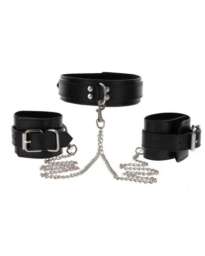 Collier et Menottes de poignets Heavy Taboom Noir sur la Boutique du Hard