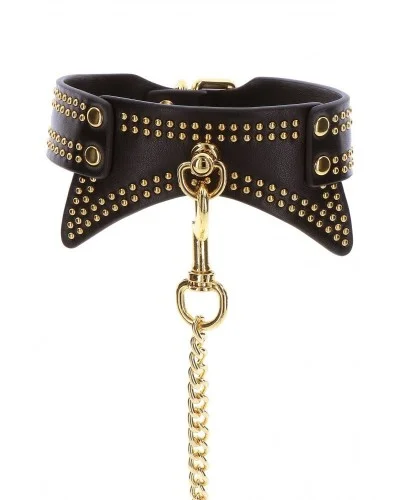 Collier et Laisse Studded Vogue Noir sur la Boutique du Hard