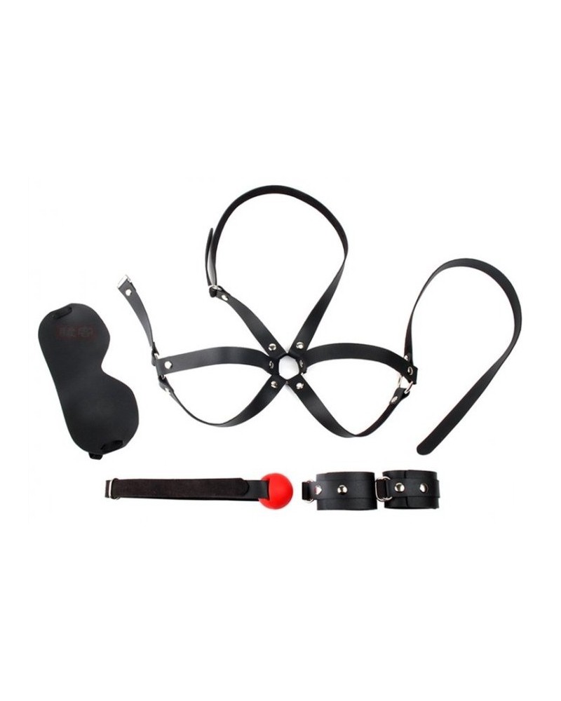 Kit d'Initiation BDSM OBEDIENCE 4 Pieces Noir pas cher