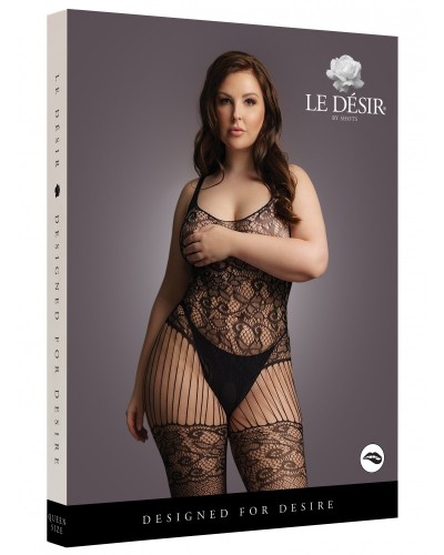 Combinaison motifs floraux Grande Taille Anabella - Noir sur la Boutique du Hard