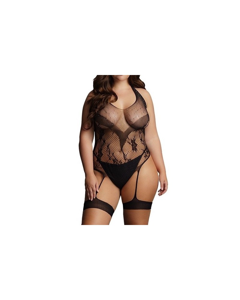 Body Porte-Jarretelles CROTCHLESS Noir sur la Boutique du Hard