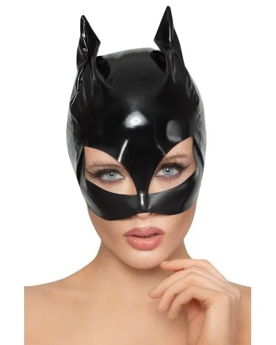 Masque Chat en Vinyle Cat Mask Noir sur la Boutique du Hard