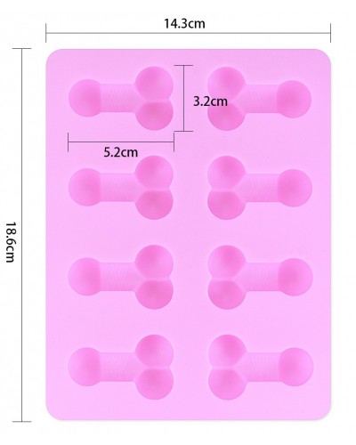 Moule à glaçons pénis x8 sur la Boutique du Hard