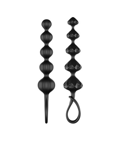Kit de 2 chapelets Satisfyer beads - Noirs pas cher