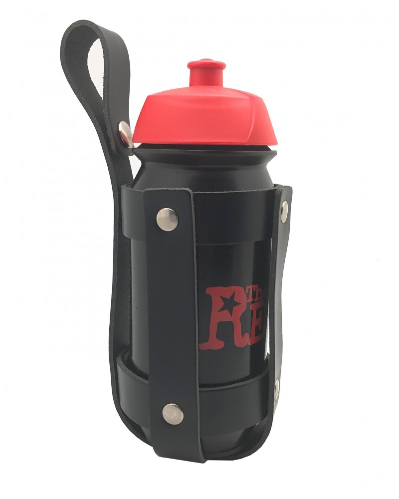 Support en cuir + Bouteille Shaker Lubrifiant 500ml Noir-Rouge sur la Boutique du Hard