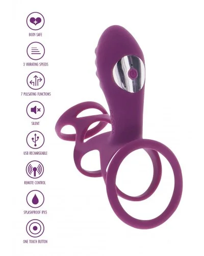 Étui pénien vibrant Halo Halo C-Ring Happiness 7cm Violet sur la Boutique du Hard