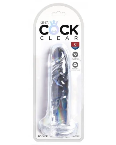 Gode transparent King Cock 16 x 3.7cm sur la Boutique du Hard