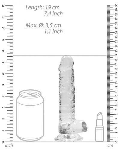 Gode Crystal Clear 14 x 3.5cm Transparent sur la Boutique du Hard