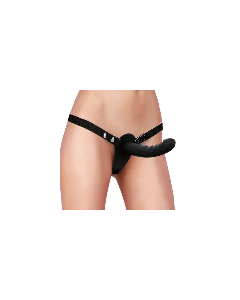 Gode ceinture double Dual Ribbed 15 x 3.3cm Noir sur la Boutique du Hard