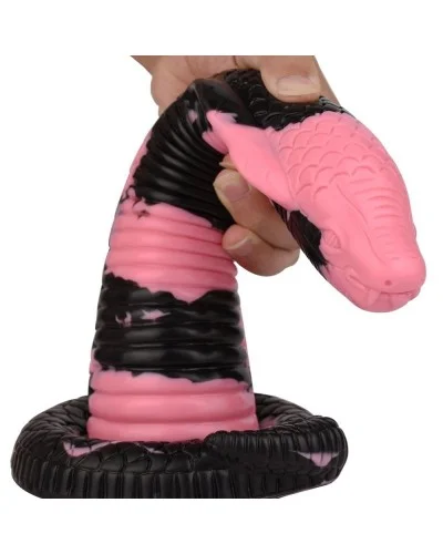 Gode Cobra Snake S 18 x 5cm Noir-Rose sur la Boutique du Hard